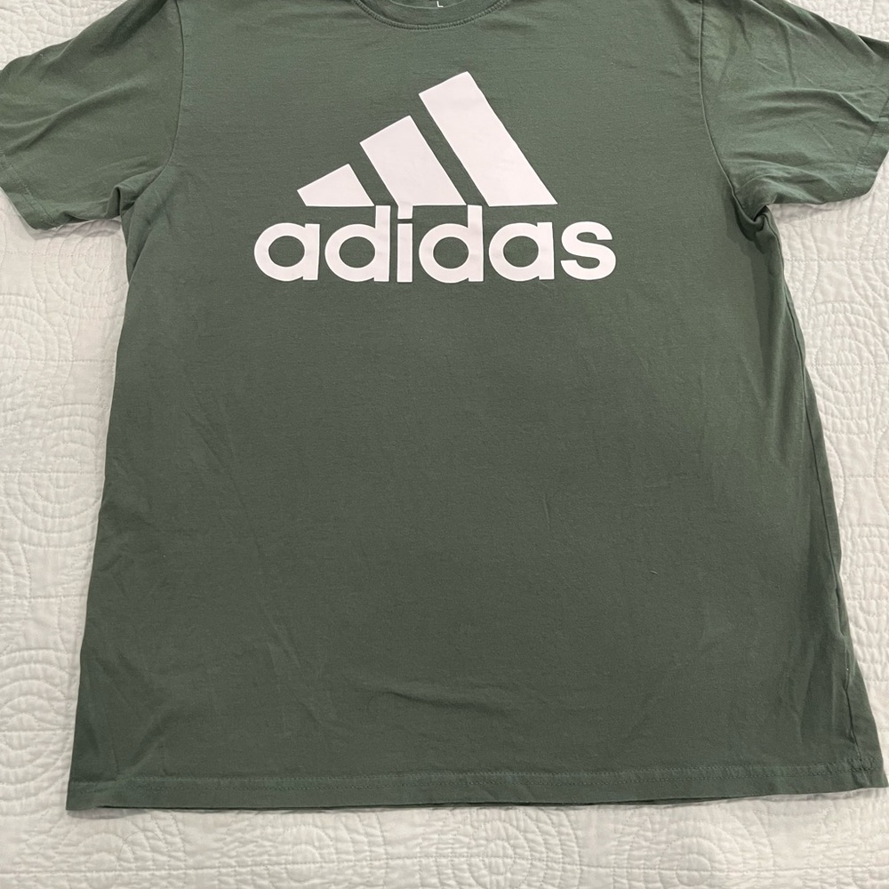Adidas Green Short Sleeve Tee with White Logo